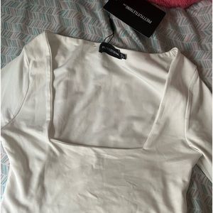 White Long Sleeve Crop Top